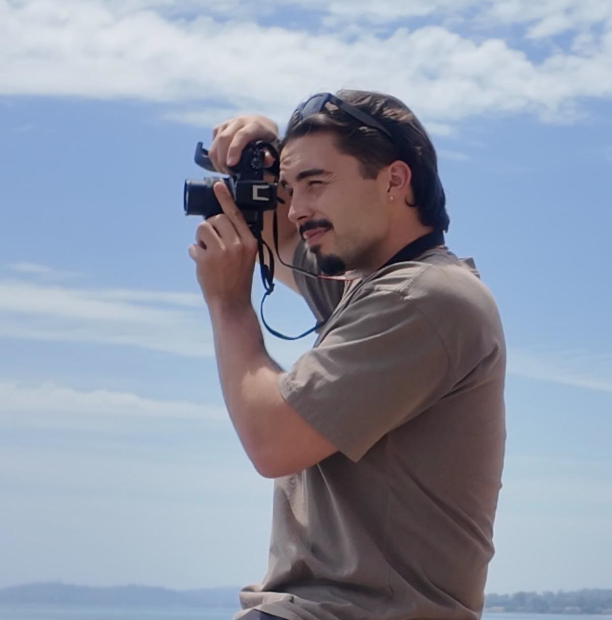 Austin David photographing a destination